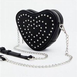 Black Heart-Shaped Studded Betsey Johnson purse
